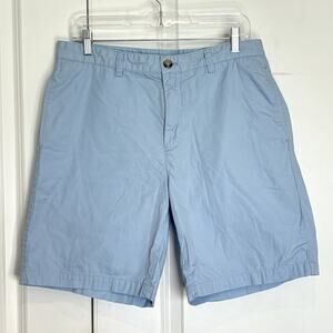 Vineyard Vines Club Shorts Light Blue Cotton Flat Front Chino 33